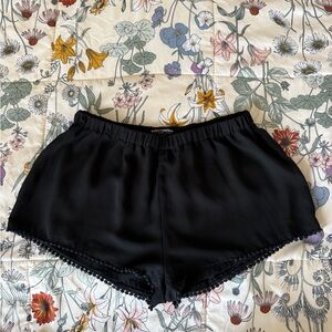 Brandy Melville Black Lace-Trim Shorts